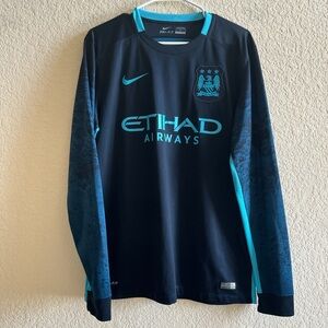 2015-16 Manchester City Away Long Sleeve Nike Medium